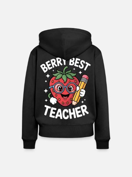 Berry Bester Lehrer Grundschullehrer - Frauen Premium Bio Zip Hoodie - Schwarz