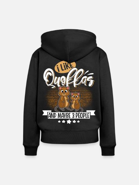 Quokka - Frauen Premium Bio Zip Hoodie - Schwarz