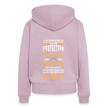 Thor Valhalla Mythologie - Frauen Premium Bio Zip Hoodie - Altrosa - Hinten - Julia (174cm)