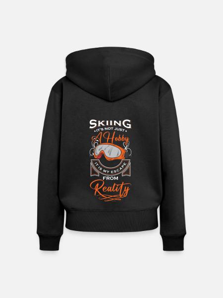 Wintersport Winter Hobby - Frauen Premium Bio Zip Hoodie - Schwarz