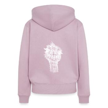 Lustiger vintage Vogel Strauß Kopf - Frauen Premium Bio Zip Hoodie - Altrosa - Hinten - Julia (174cm)
