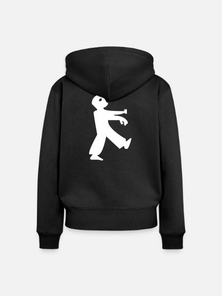 Zombie - Frauen Premium Bio Zip Hoodie - Schwarz
