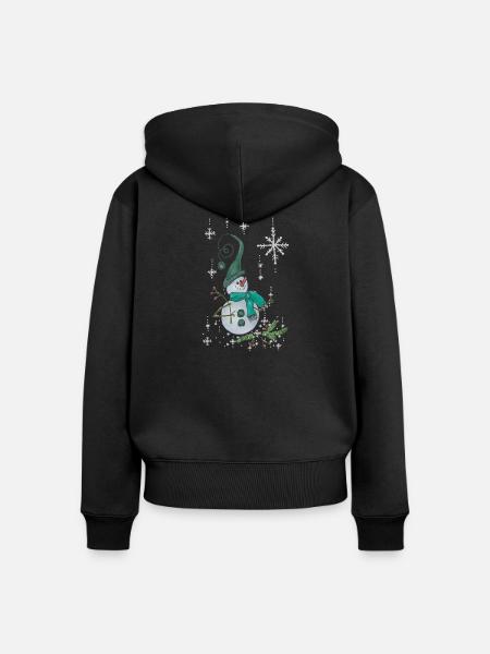 Fantasyschneemann - Frauen Premium Bio Zip Hoodie - Schwarz