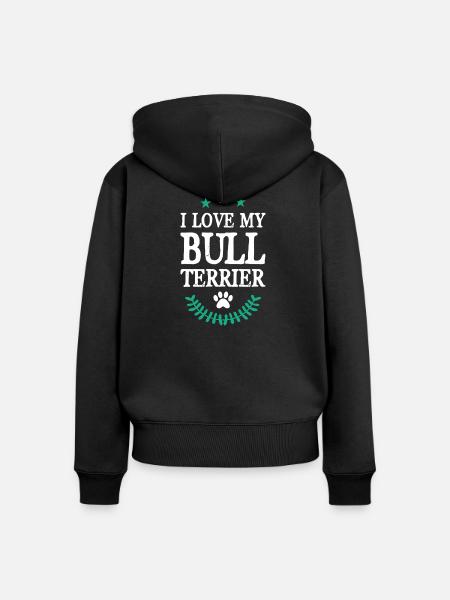 BULL TERRIER - Frauen Premium Bio Zip Hoodie - Schwarz