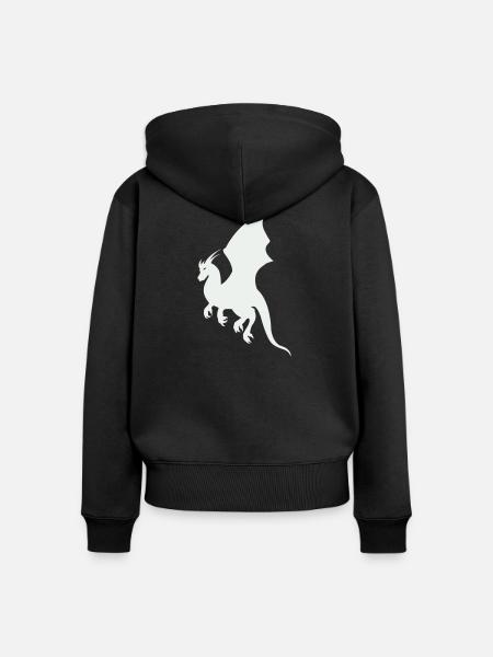 drache - Frauen Premium Bio Zip Hoodie - Schwarz