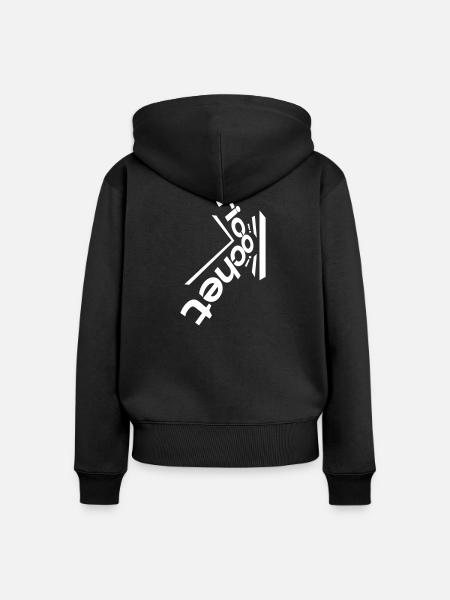 Ricochet! Verzerrter diagonaler Typ - Frauen Premium Bio Zip Hoodie - Schwarz