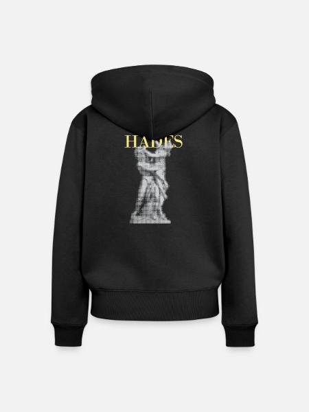 Hades-Halbton-Statue - Frauen Premium Bio Zip Hoodie - Schwarz
