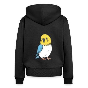 Niedlicher kleiner Wellensittich - Frauen Premium Bio Zip Hoodie - Schwarz - Hinten - Julia (174cm)
