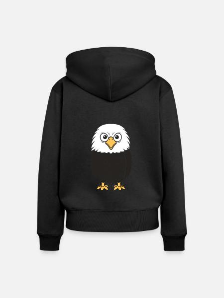 Adler-Vogel - Frauen Premium Bio Zip Hoodie - Schwarz