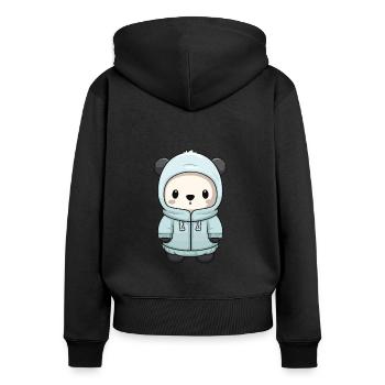 Eisbär Winter Polar Bär Baby Comic - Frauen Premium Bio Zip Hoodie - Schwarz - Hinten - Julia (174cm)