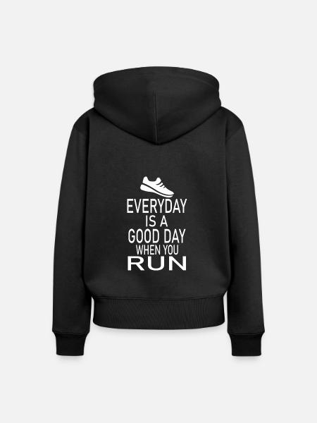 Marathon Running Run jogging - Frauen Premium Bio Zip Hoodie - Schwarz