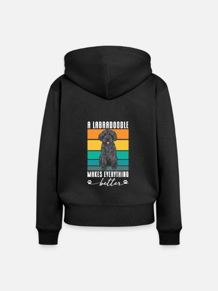 Labradoodle Hund - Frauen Premium Bio Zip Hoodie - Schwarz