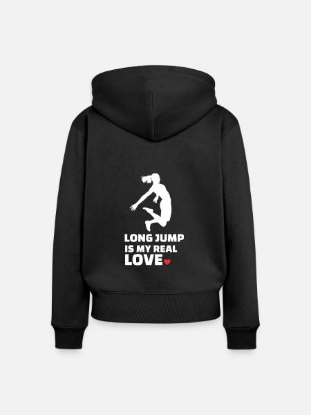 Ich Liebe Weitsprung - Frauen Premium Bio Zip Hoodie - Schwarz