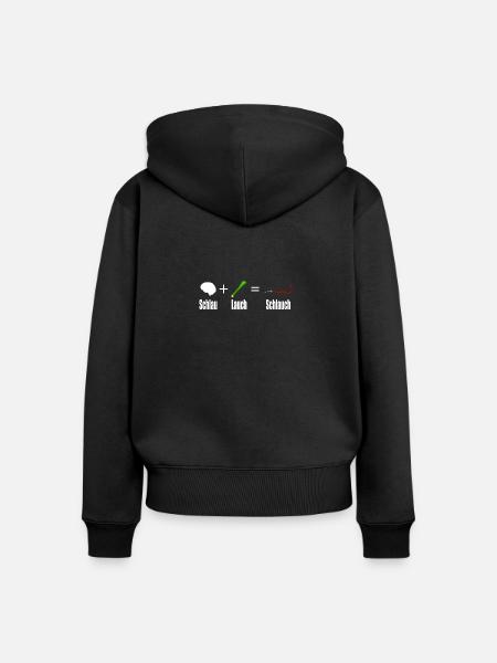 Schlau + Lauch = Schlauch - Frauen Premium Bio Zip Hoodie - Schwarz