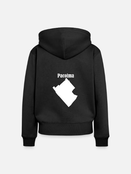 Pacoima - Frauen Premium Bio Zip Hoodie - Schwarz