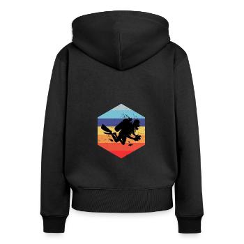 Taucher Diving Scuba Taucher Diver Free Dive - Women's Premium Organic Zip Hoodie - black - Back - Julia (174cm)