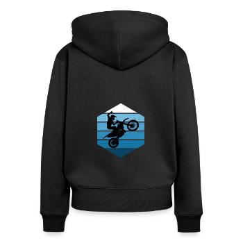 Women's Motocross Dirt Bike Dirt Biker Dirt Bike - Women's Premium Organic Zip Hoodie - black - Back - Julia (174cm)