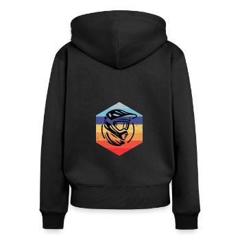 Cycliste Femme VTT Mountainbik - Sweat à capuche zippé Premium bio Femme - noir - Dos - Julia (174cm)