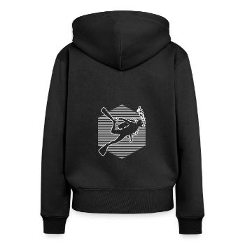Diving Diver Scuba Diving Free Dive - Women's Premium Organic Zip Hoodie - black - Back - Julia (174cm)