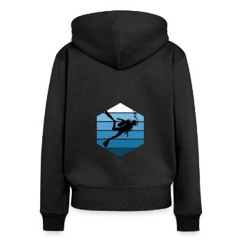 Diver Scuba Diver Diver Diving Scuba Diver - Women's Premium Organic Zip Hoodie - black - Back - Julia (174cm)
