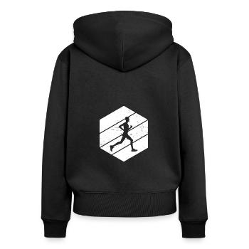 Running Running Women's Jogging Cross Country Running - Women's Premium Organic Zip Hoodie - black - Back - Julia (174cm)