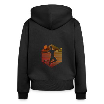 Badminton Hommes Squash Badminton Joueurs Badminton - Sweat à capuche zippé Premium bio Femme - noir - Dos - Julia (174cm)