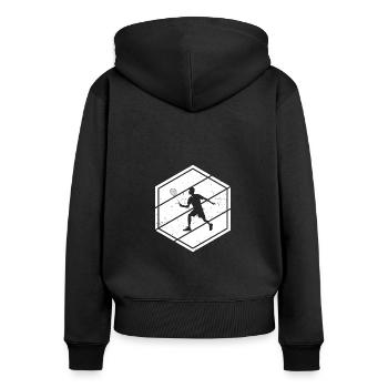 Badminton Squash Badminton Players Men Badminton - Women's Premium Organic Zip Hoodie - black - Back - Julia (174cm)