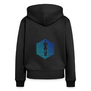 Cycling Cyclist Bike Men Mountain Bike - Women's Premium Organic Zip Hoodie - black - Back - Julia (174cm)