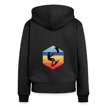 Men's Kitesurfer Women's Kite Kitesurf Kiting - Women's Premium Organic Zip Hoodie - black - Back - Julia (174cm)