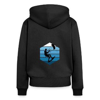 Kitesurf Kitesurf Kitesurfeur Kitesurfen - Sweat à capuche zippé Premium bio Femme - noir - Dos - Julia (174cm)