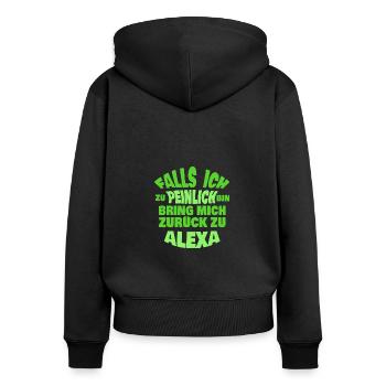 Jungesellenabschied Alexa - Frauen Premium Bio Zip Hoodie - Schwarz - Hinten - Julia (174cm)