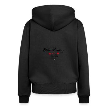élue meilleure Belle-mère Cadeau à personnalisé - Sweat à capuche zippé Premium bio Femme - noir - Dos - Julia (174cm)