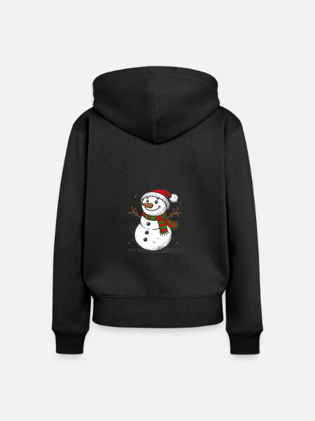 Schneemann - Frauen Premium Bio Zip Hoodie - Schwarz