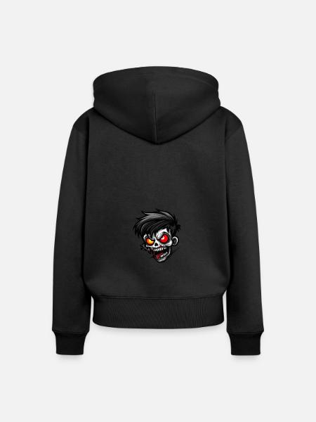Zombie Halloween Gruselig - Frauen Premium Bio Zip Hoodie - Schwarz