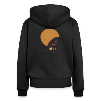 Biscuit - Sweat à capuche zippé Premium bio Femme - noir - Dos - Julia (174cm)