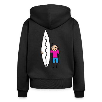 Surfer surfer with board - Women's Premium Organic Zip Hoodie - black - Back - Julia (174cm)