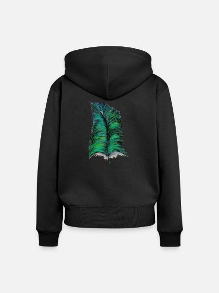 Feder - Frauen Premium Bio Zip Hoodie - Schwarz