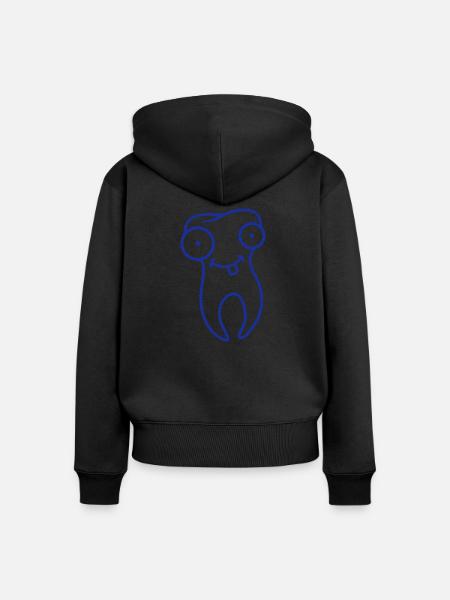 Cartoon Tooth - Frauen Premium Bio Zip Hoodie - Schwarz