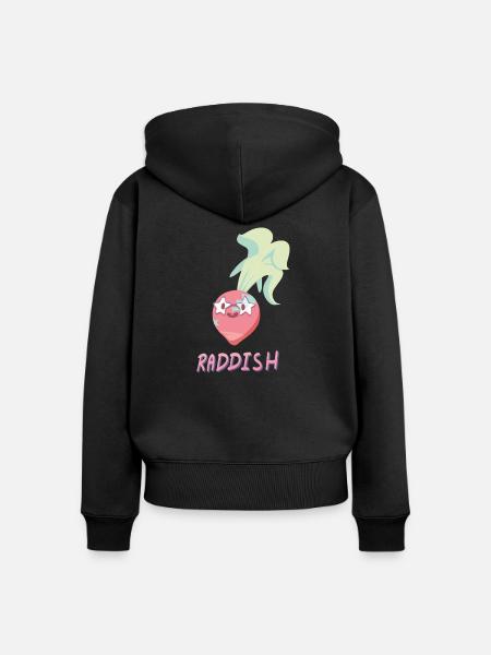 Süßer Cartoon Rettich - Frauen Premium Bio Zip Hoodie - Schwarz