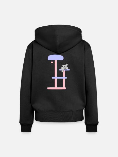 Kätzchen-Tier9 - Frauen Premium Bio Zip Hoodie - Schwarz