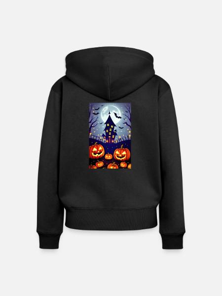 Halloween Party_1 - Frauen Premium Bio Zip Hoodie - Schwarz