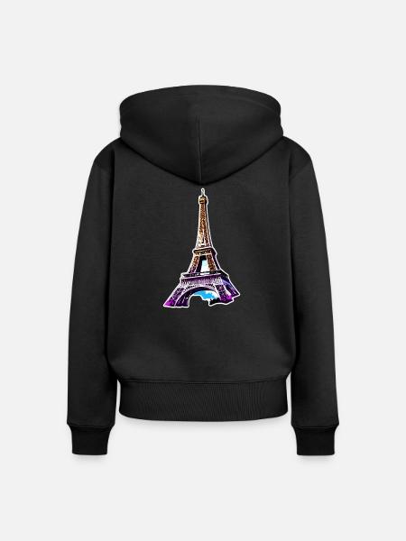 Eiffelturm #15 - Frauen Premium Bio Zip Hoodie - Schwarz