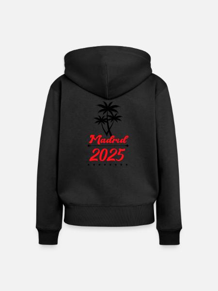 madrid 2025 - Frauen Premium Bio Zip Hoodie - Schwarz