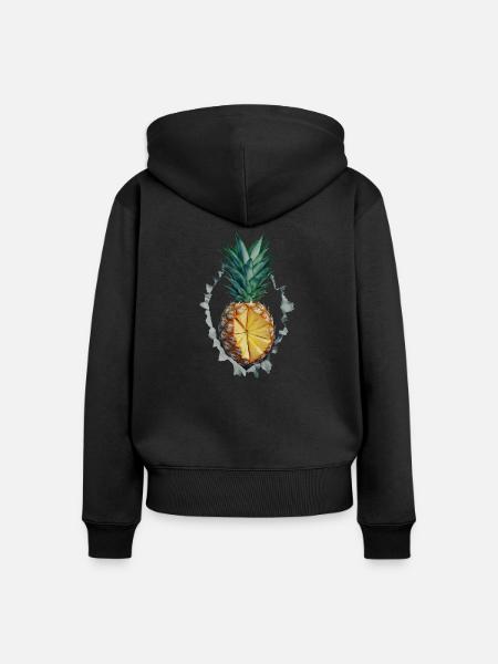 Ananas - Frauen Premium Bio Zip Hoodie - Schwarz