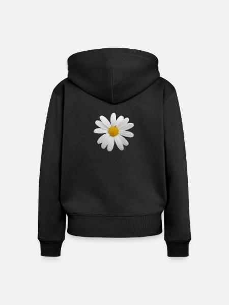 Flower de - Frauen Premium Bio Zip Hoodie - Schwarz