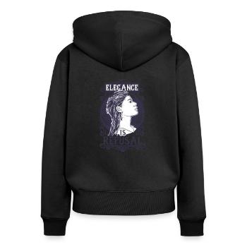 Elegance is Refusal - Women's Premium Organic Zip Hoodie - black - Back - Julia (174cm)