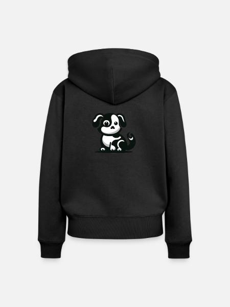 Niedlicher Hund - Frauen Premium Bio Zip Hoodie - Schwarz