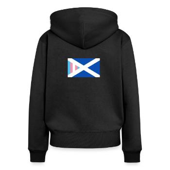 Transgender Pride Saltire - Women's Premium Organic Zip Hoodie - black - Back - Julia (174cm)
