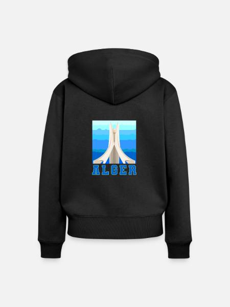 Algier - Frauen Premium Bio Zip Hoodie - Schwarz
