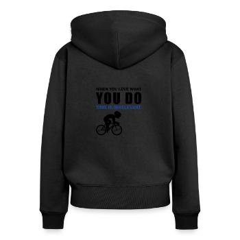 Racing Bike - Women's Premium Organic Zip Hoodie - black - Back - Julia (174cm)